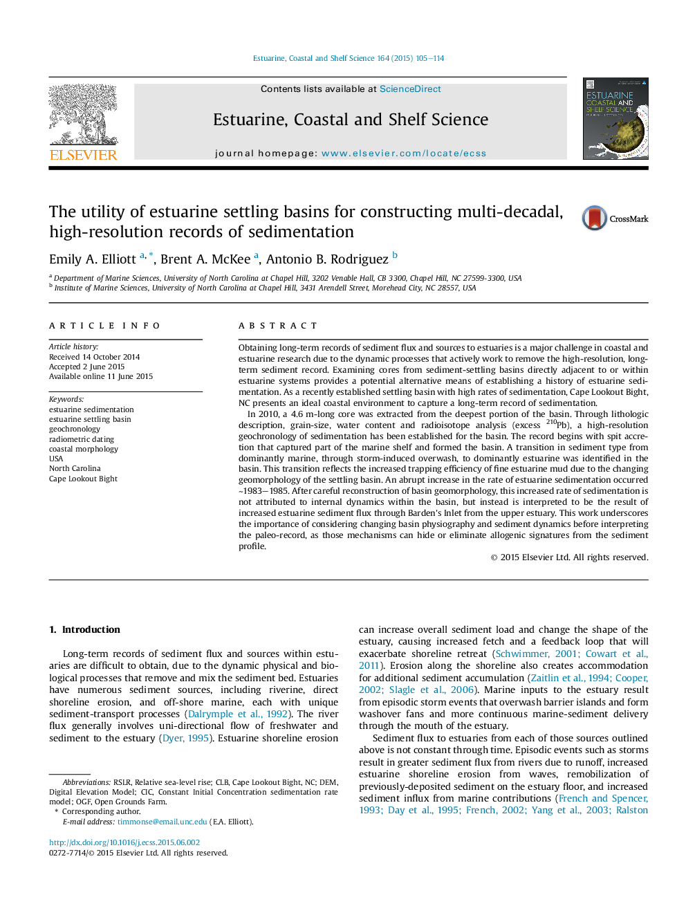 The utility of estuarine settling basins for constructing multi-decadal, high-resolution records of sedimentation