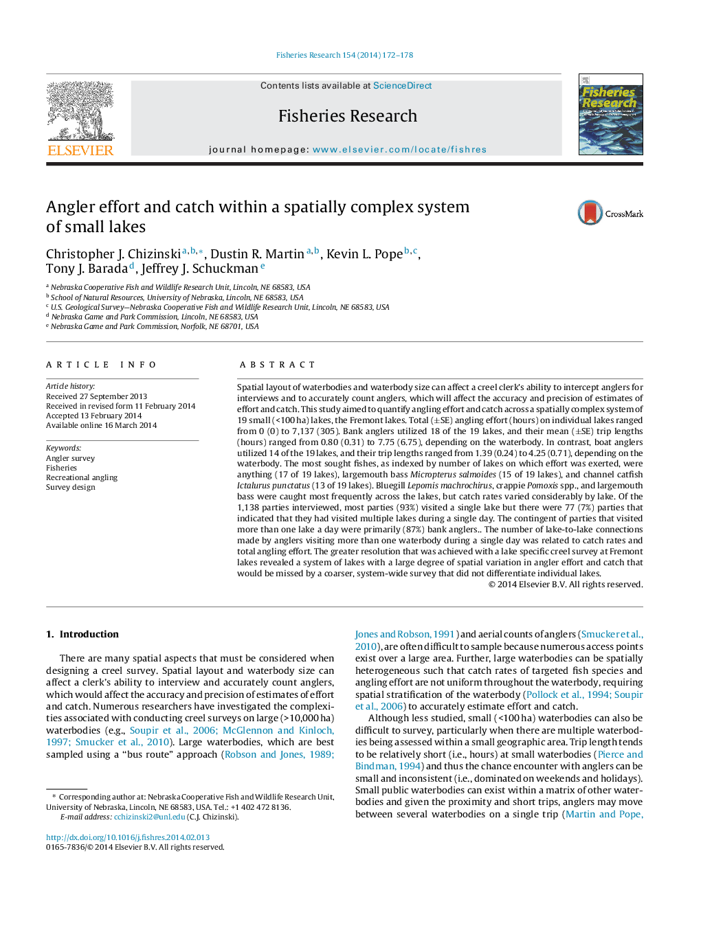 Angler effort and catch within a spatially complex system of small lakes