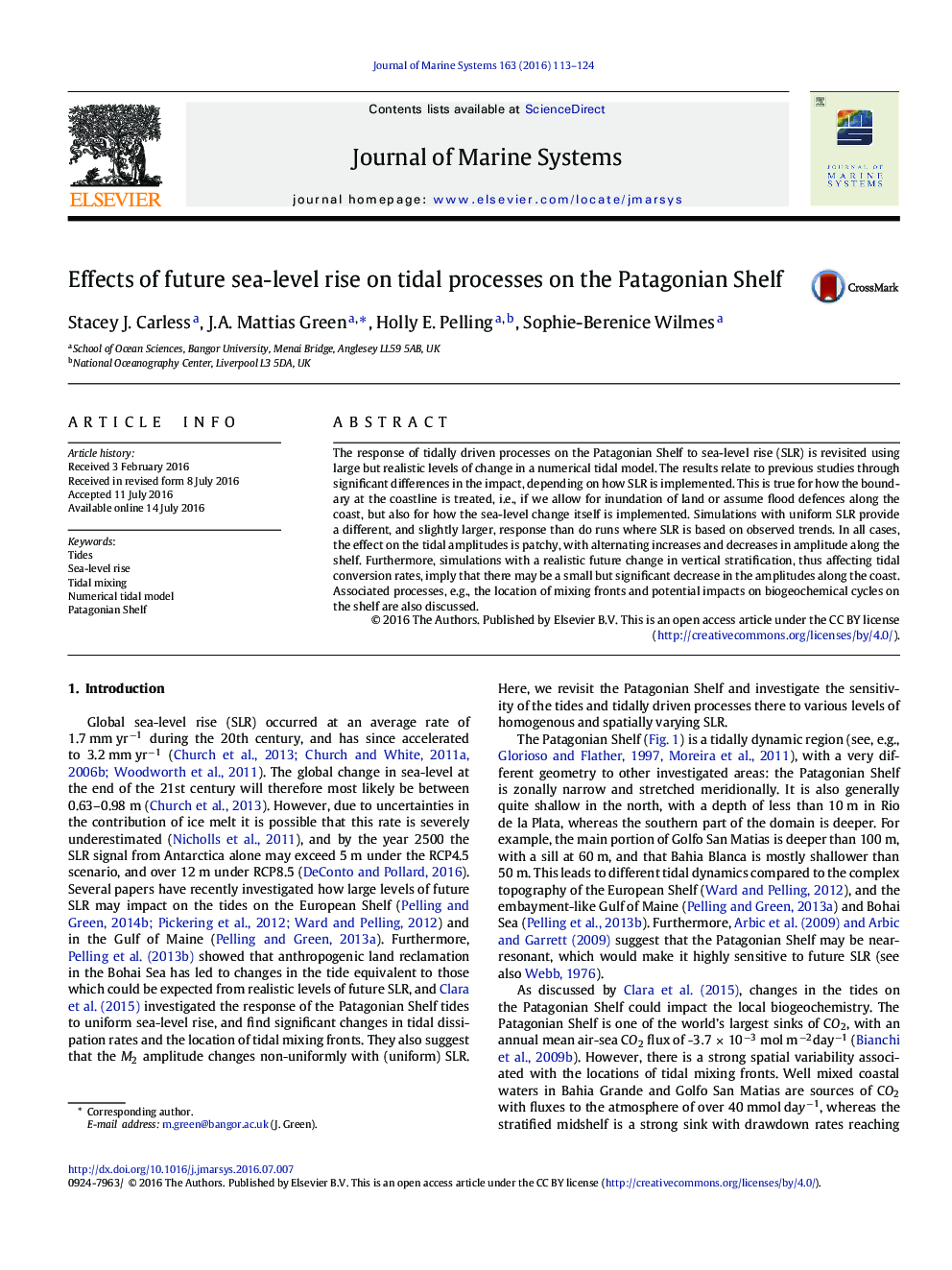 Effects of future sea-level rise on tidal processes on the Patagonian Shelf