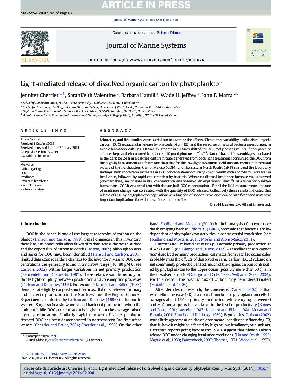 Light-mediated release of dissolved organic carbon by phytoplankton