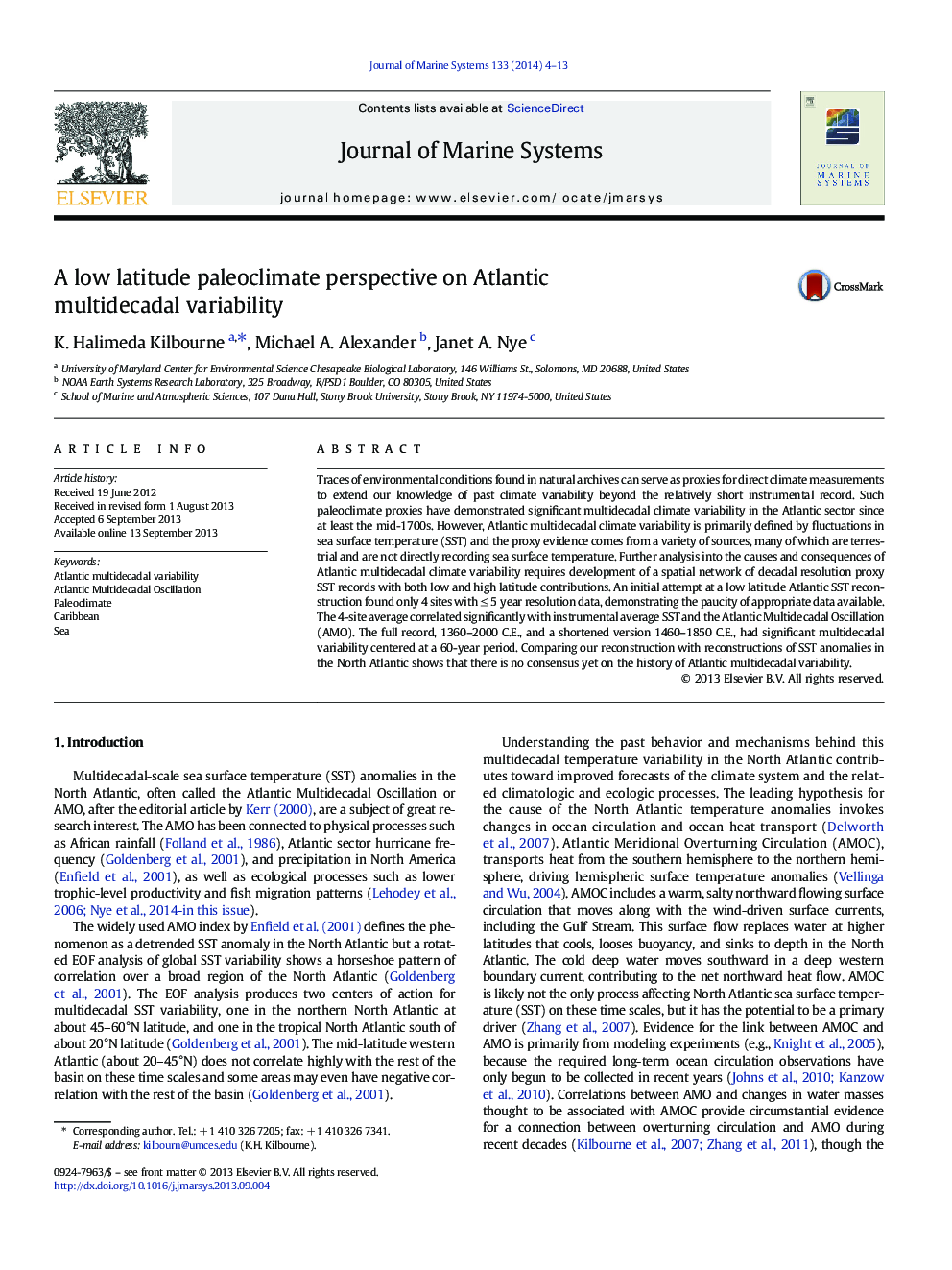 A low latitude paleoclimate perspective on Atlantic multidecadal variability