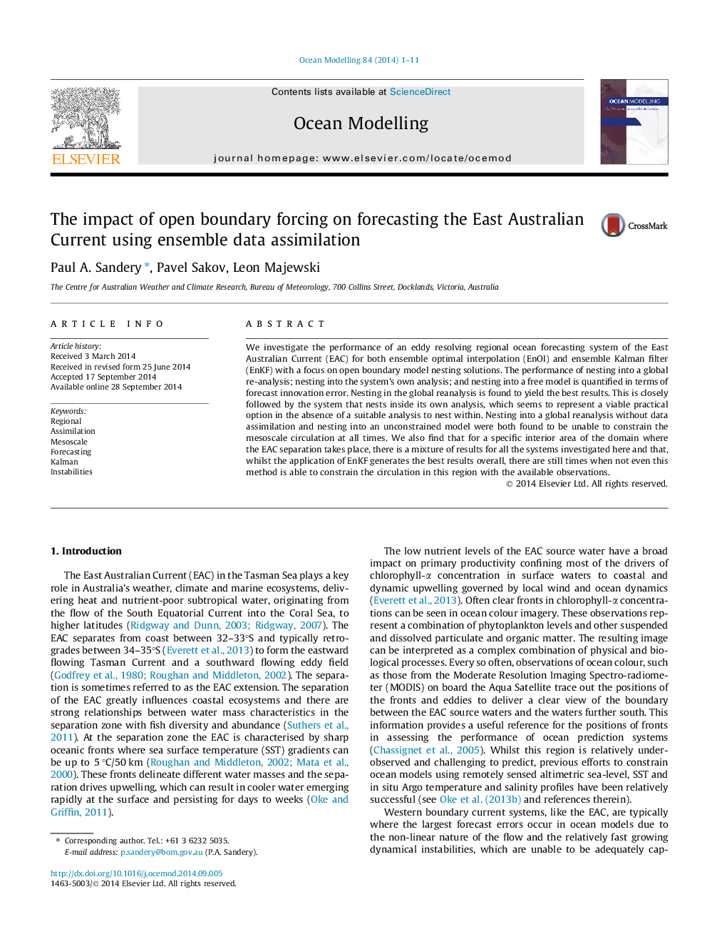 The impact of open boundary forcing on forecasting the East Australian Current using ensemble data assimilation