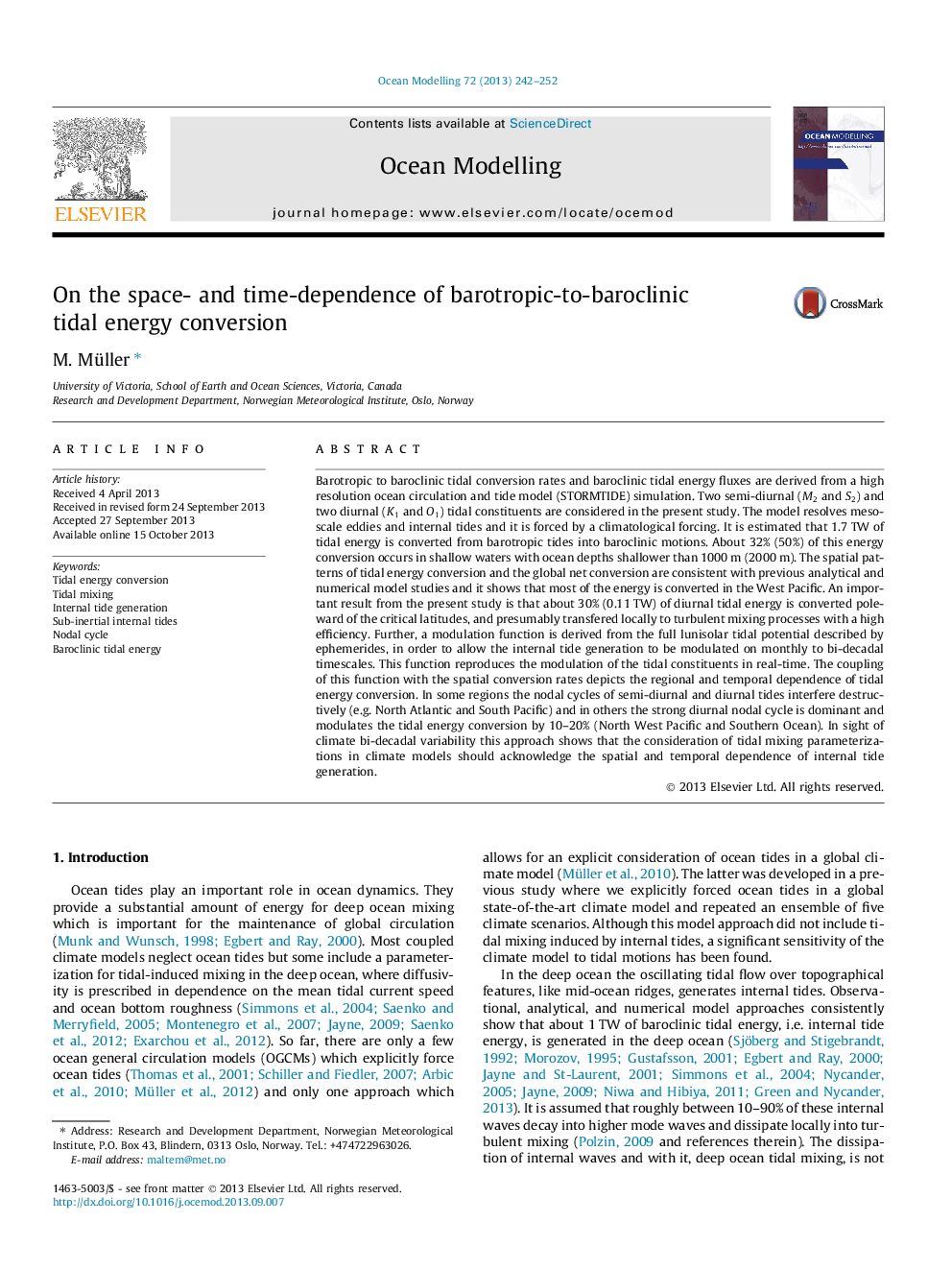 On the space- and time-dependence of barotropic-to-baroclinic tidal energy conversion