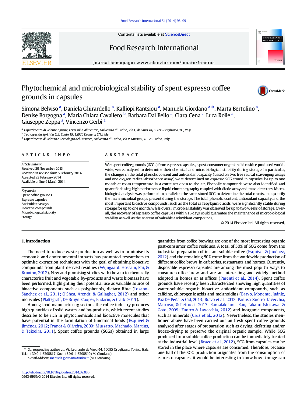 پایداری فیتوشیمیایی و میکروبی موجود در قهوه اسپرسو در کپسول 