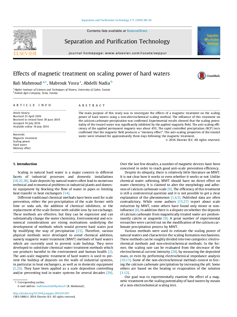 Effects of magnetic treatment on scaling power of hard waters