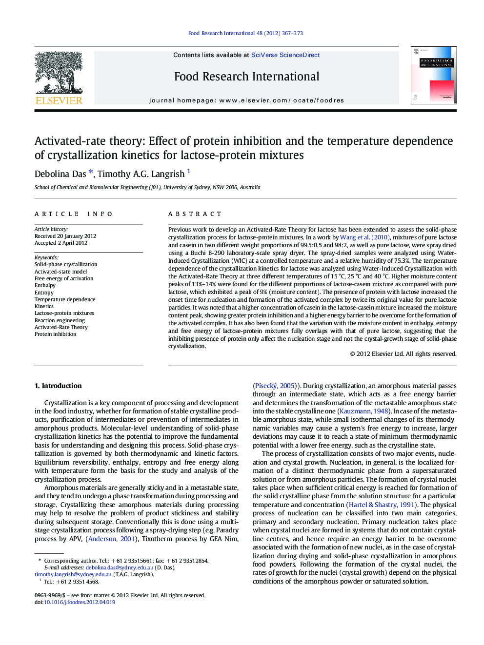 Activated-rate theory: Effect of protein inhibition and the temperature dependence of crystallization kinetics for lactose-protein mixtures