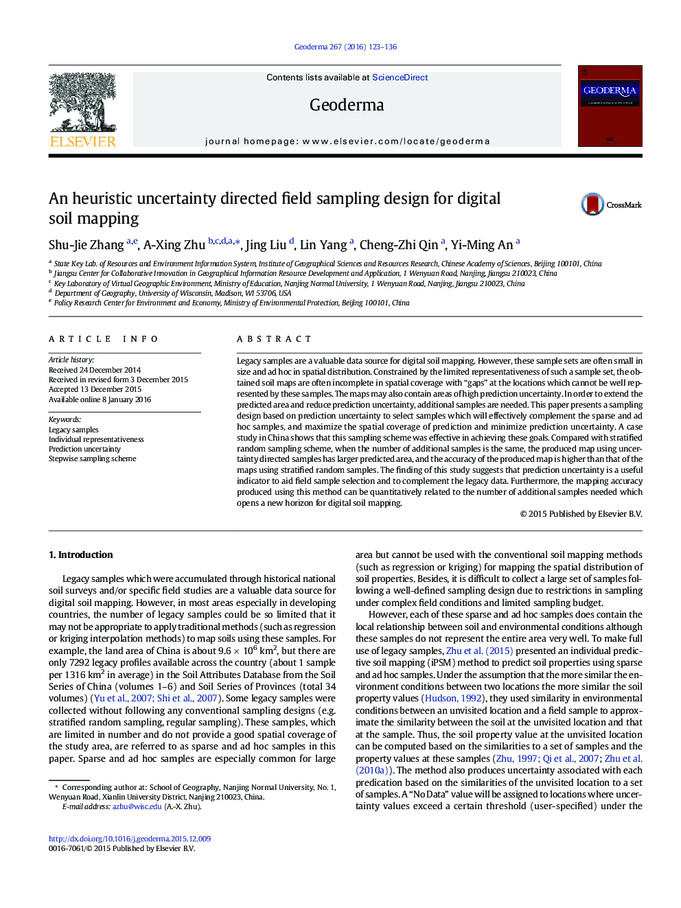 An heuristic uncertainty directed field sampling design for digital soil mapping