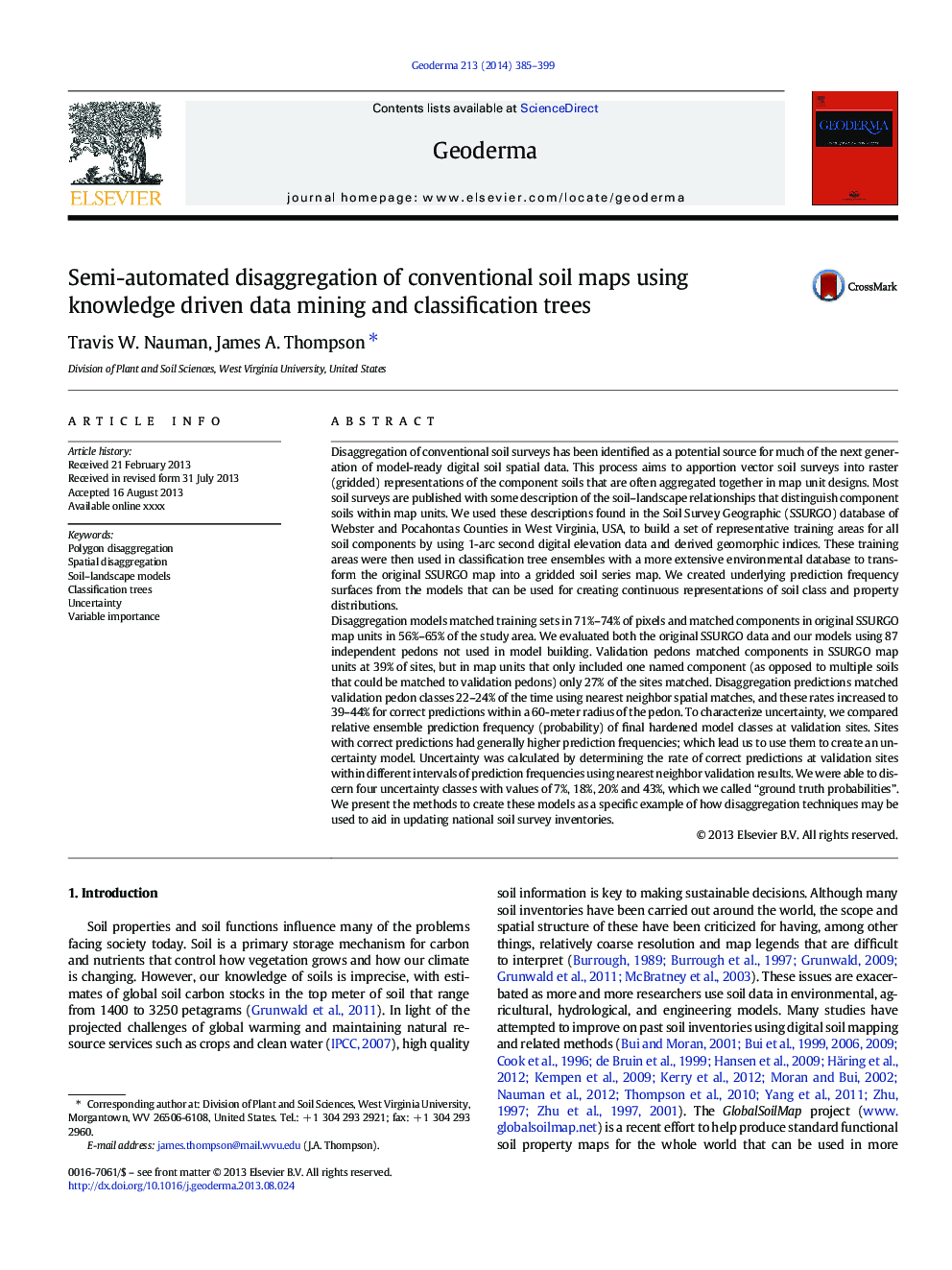 Semi-automated disaggregation of conventional soil maps using knowledge driven data mining and classification trees