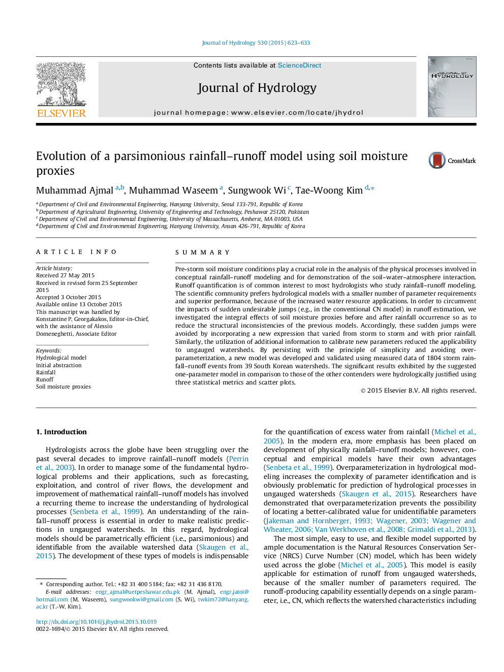 Evolution of a parsimonious rainfall-runoff model using soil moisture proxies