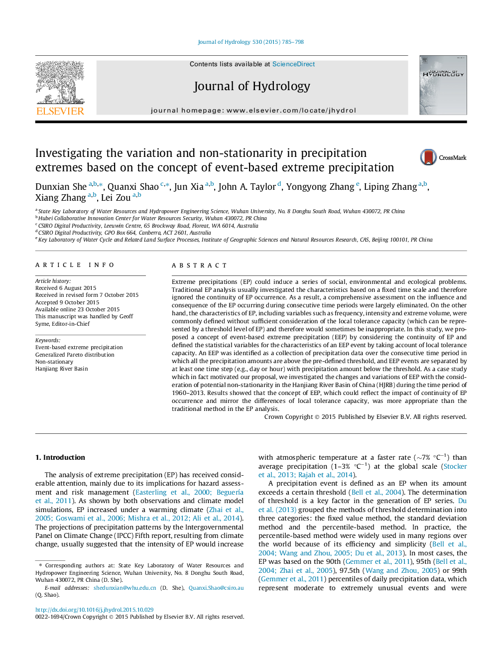 Investigating the variation and non-stationarity in precipitation extremes based on the concept of event-based extreme precipitation