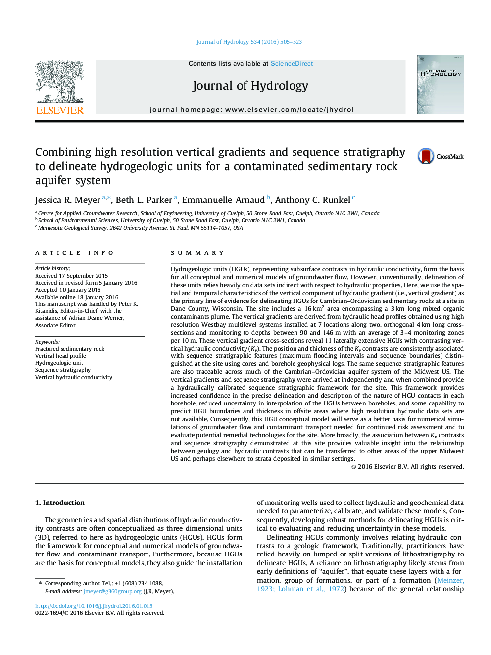 Combining high resolution vertical gradients and sequence stratigraphy to delineate hydrogeologic units for a contaminated sedimentary rock aquifer system