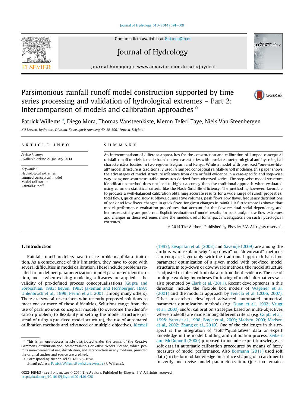 Parsimonious rainfall-runoff model construction supported by time series processing and validation of hydrological extremes - Part 2: Intercomparison of models and calibration approaches