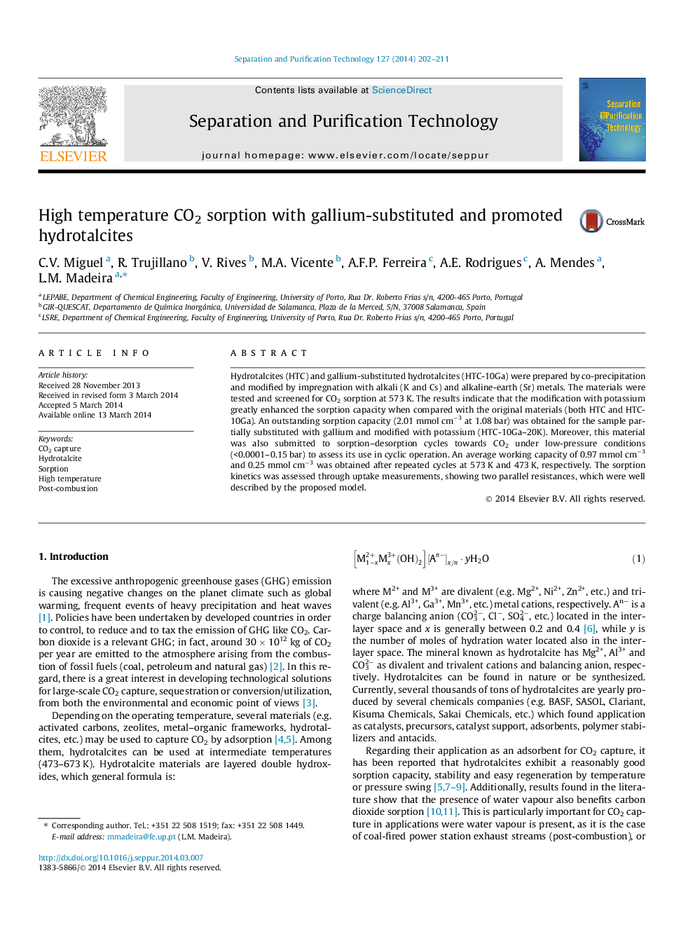 High temperature CO2 sorption with gallium-substituted and promoted hydrotalcites