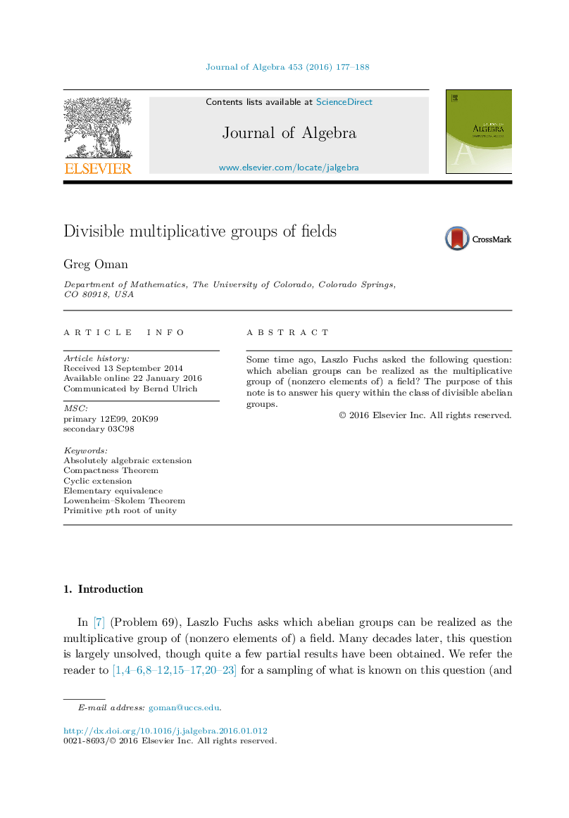 Divisible multiplicative groups of fields