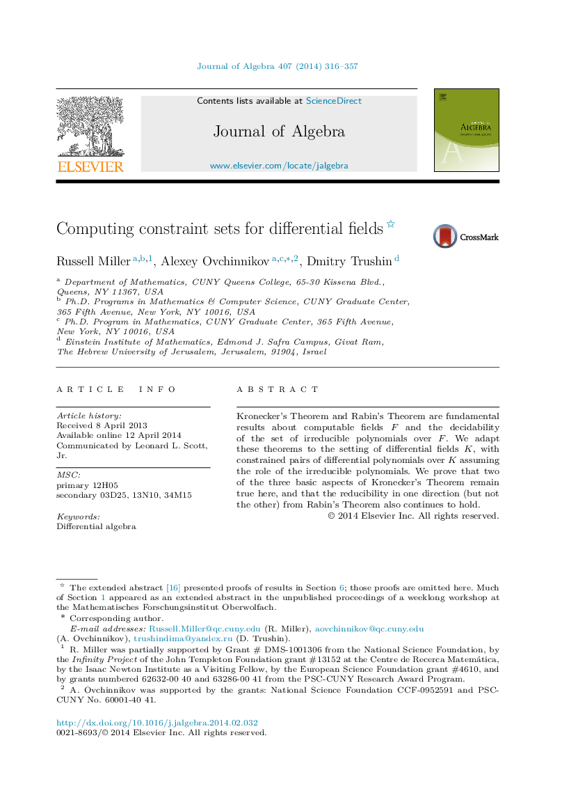 Computing constraint sets for differential fields