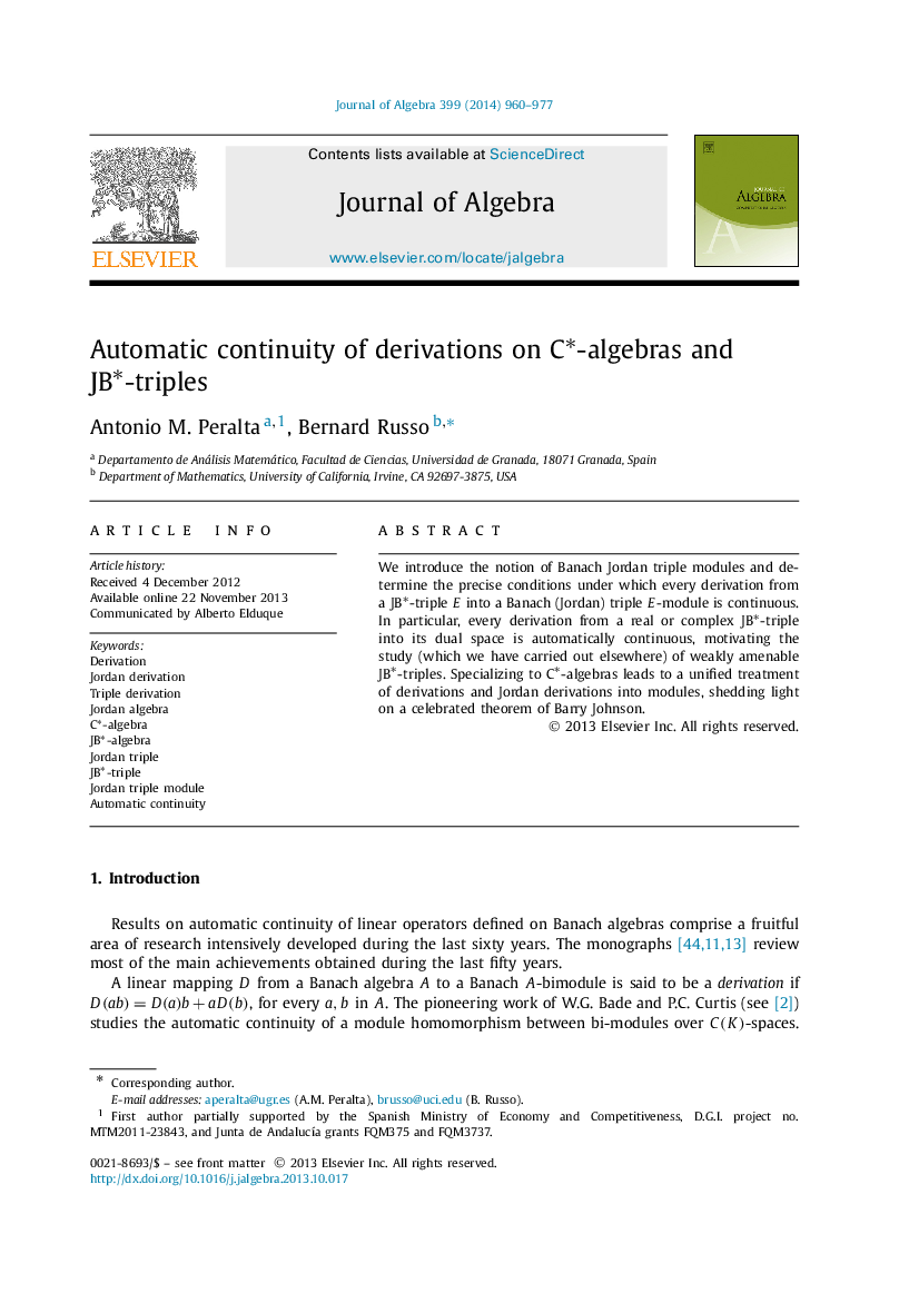 Automatic continuity of derivations on Câ-algebras and JBâ-triples