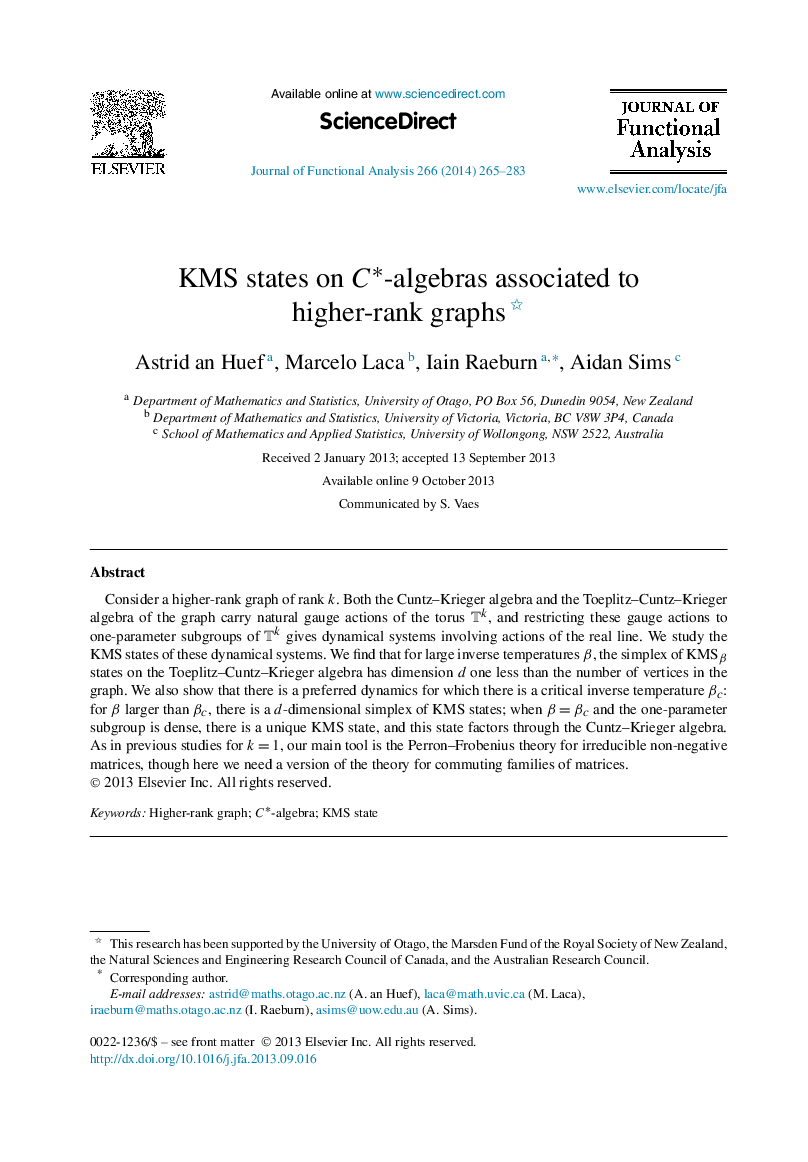 KMS states on Câ-algebras associated to higher-rank graphs