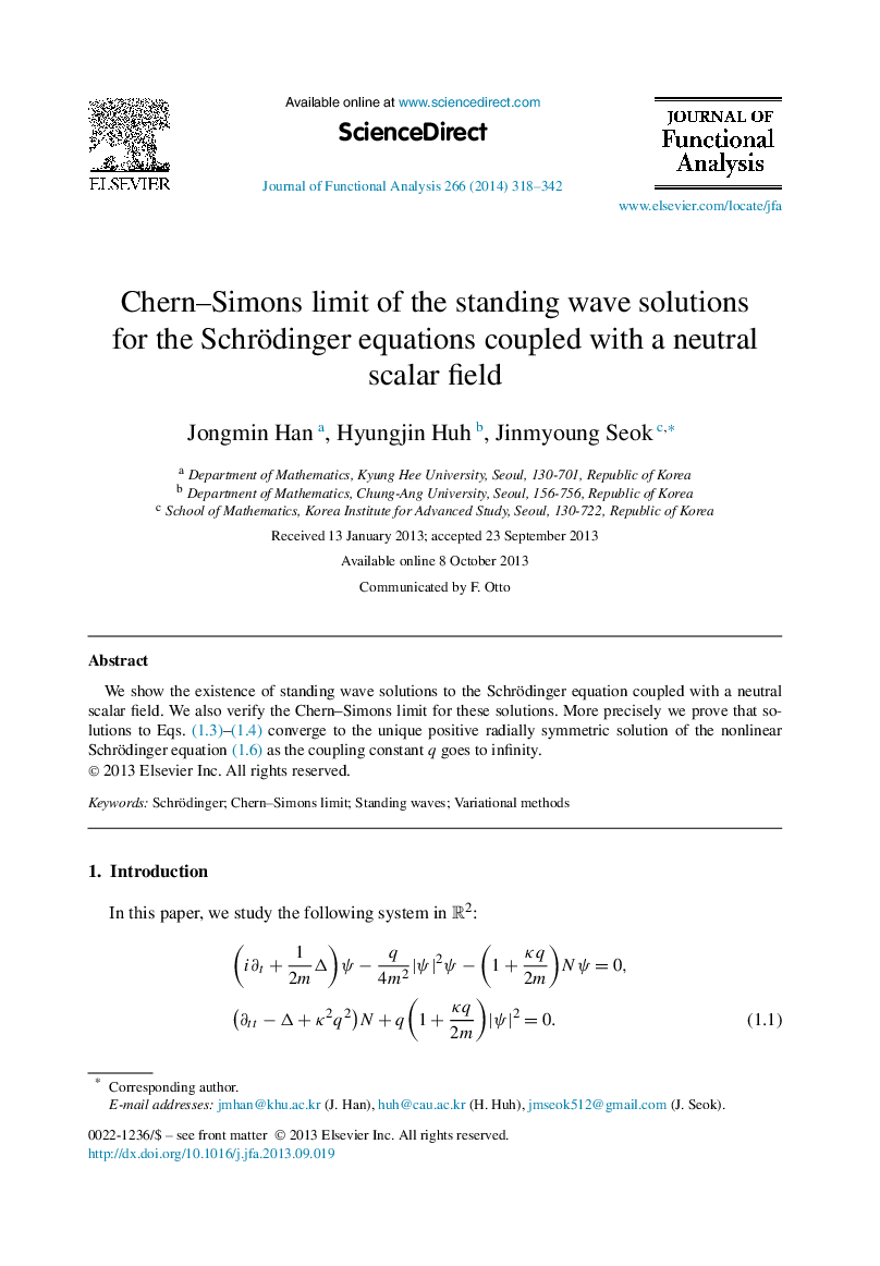 Chern-Simons limit of the standing wave solutions for the Schrödinger equations coupled with a neutral scalar field