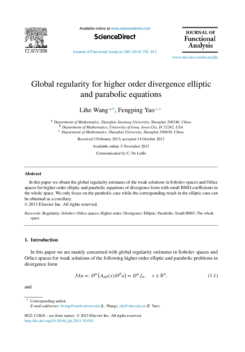 Global regularity for higher order divergence elliptic and parabolic equations