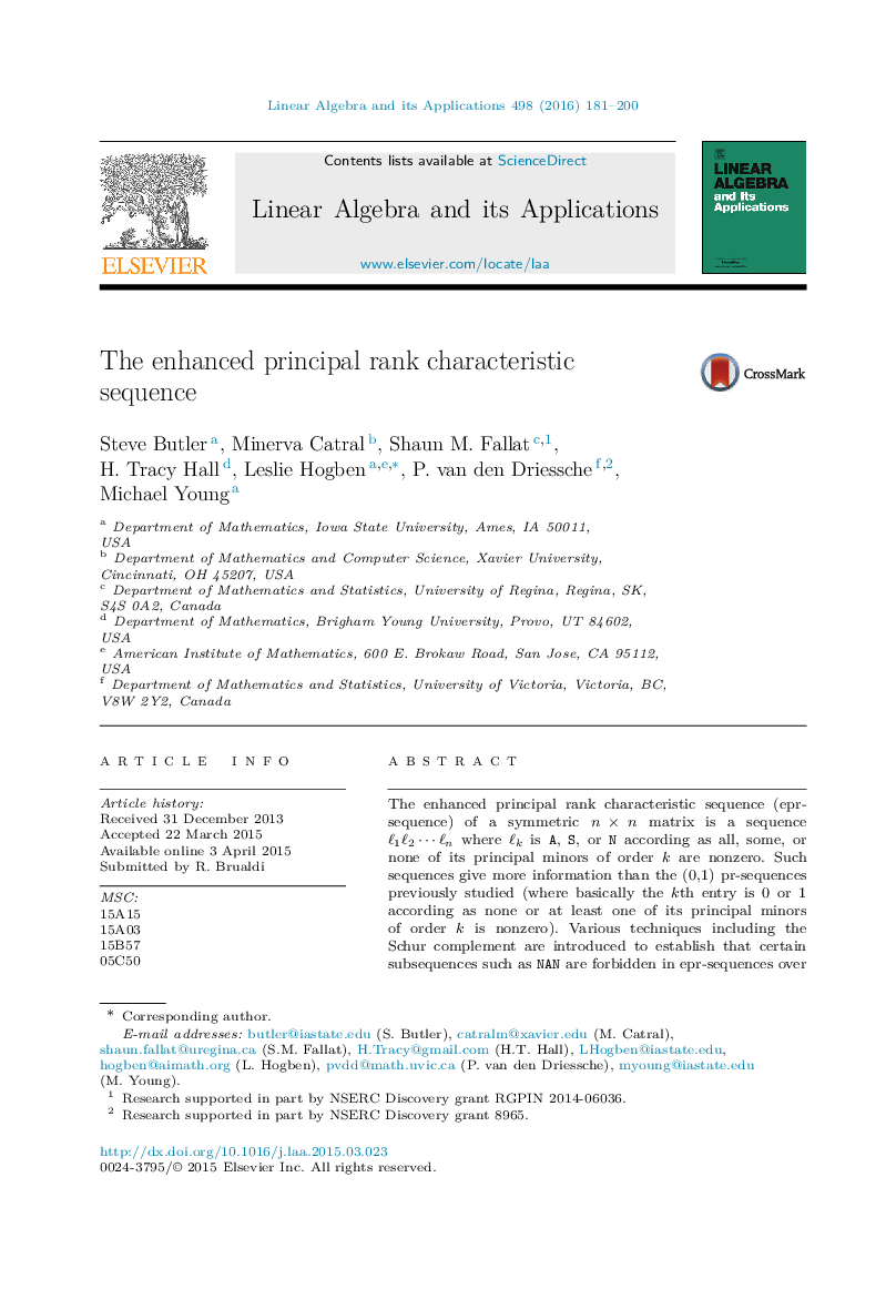 The enhanced principal rank characteristic sequence