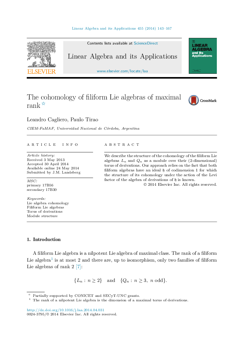 The cohomology of filiform Lie algebras of maximal rank