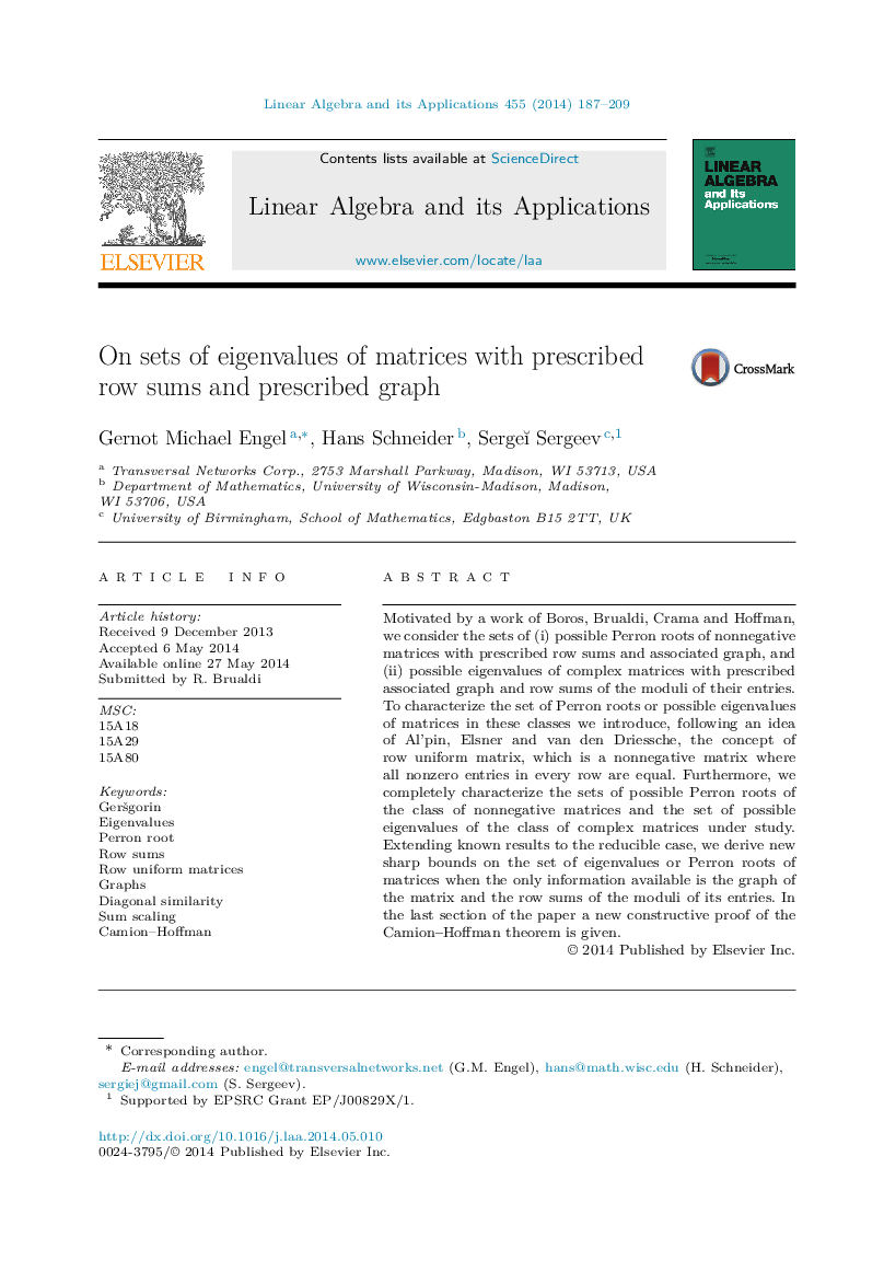 On sets of eigenvalues of matrices with prescribed row sums and prescribed graph