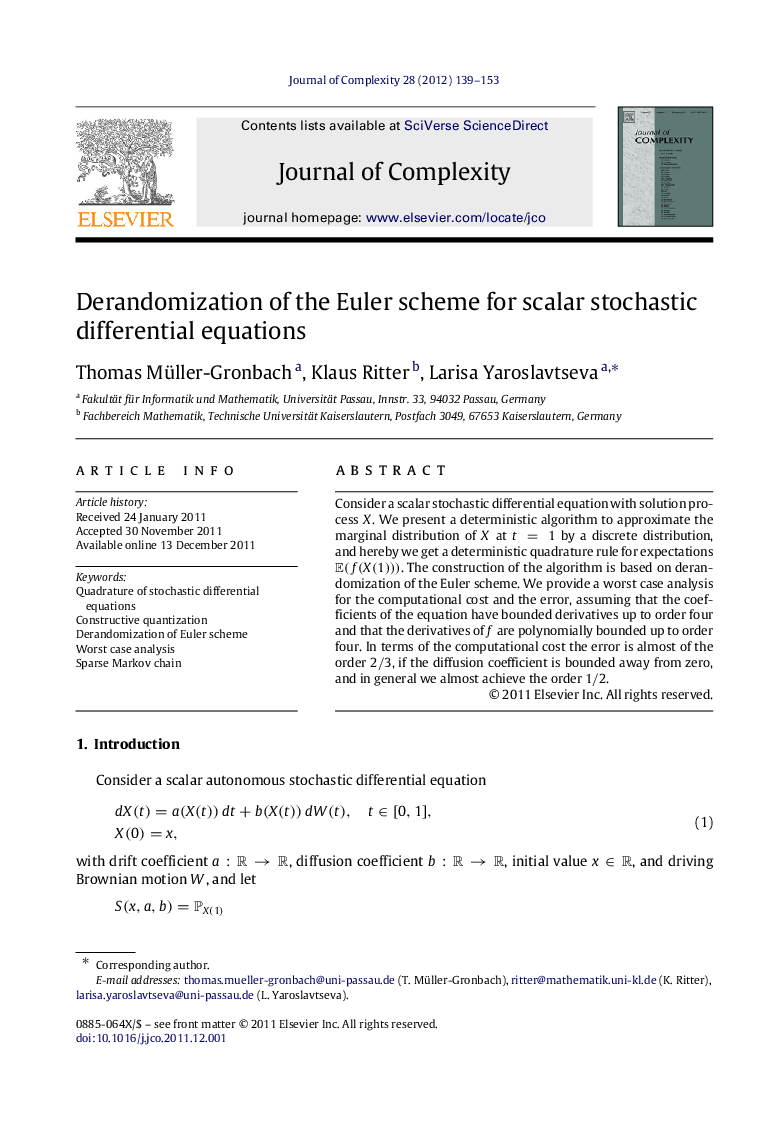 Derandomization of the Euler scheme for scalar stochastic differential equations