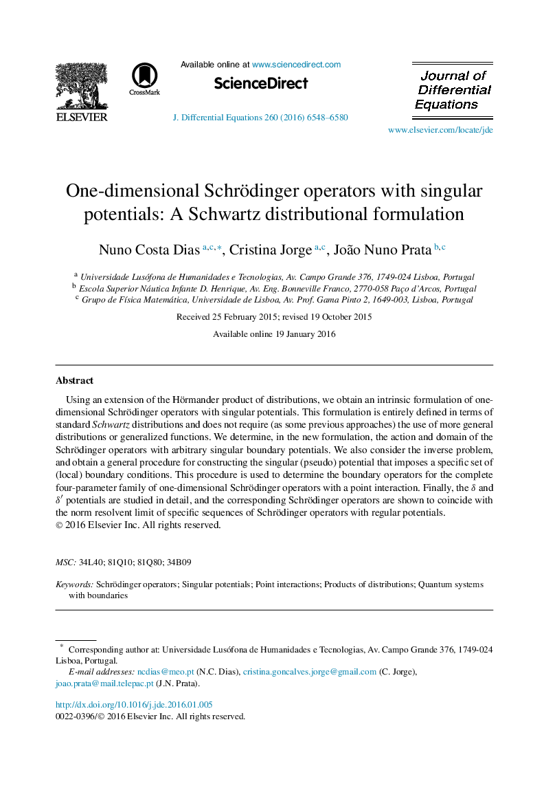 One-dimensional Schrödinger operators with singular potentials: A Schwartz distributional formulation