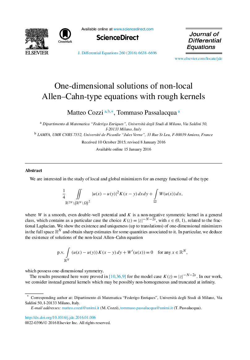 One-dimensional solutions of non-local Allen-Cahn-type equations with rough kernels