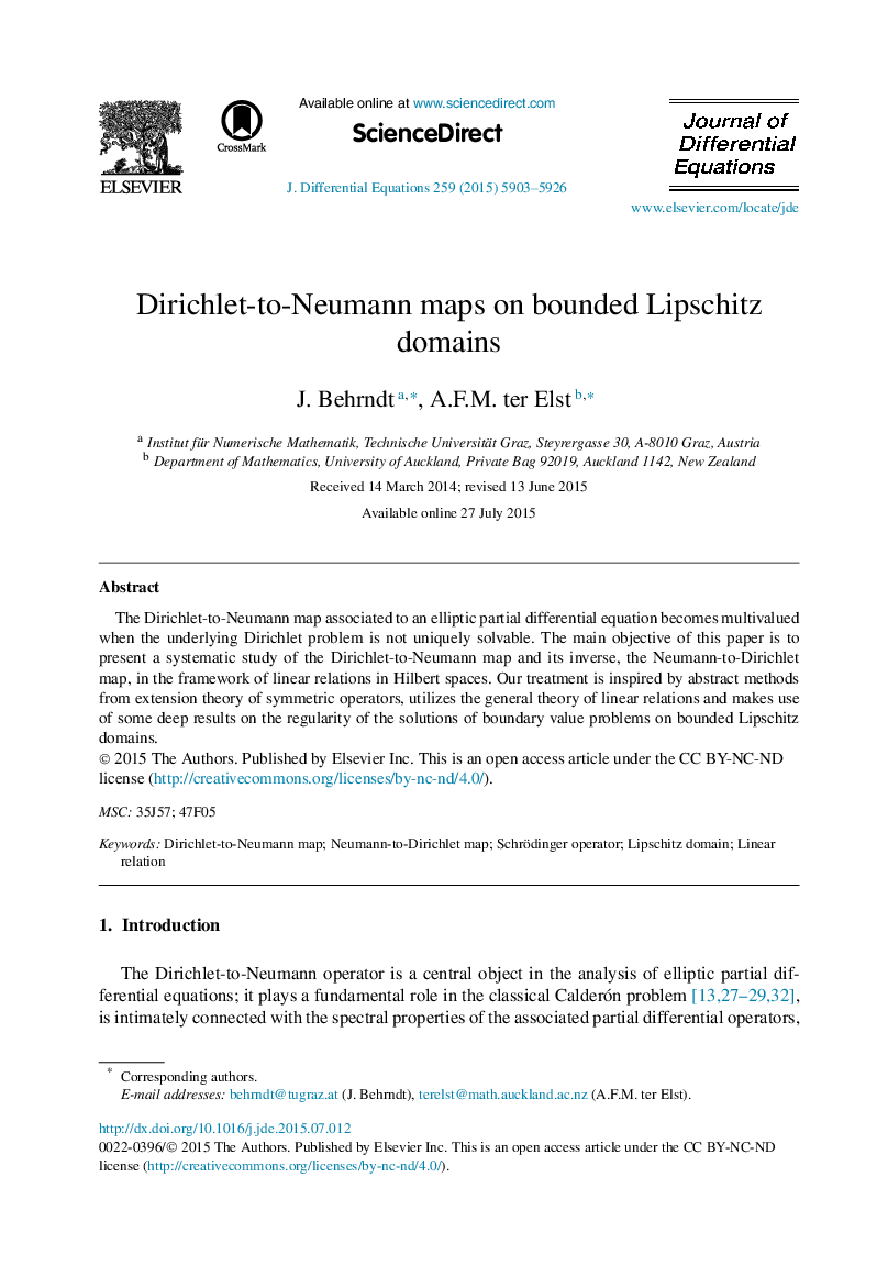 Dirichlet-to-Neumann maps on bounded Lipschitz domains