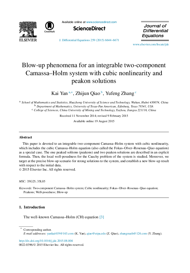 Blow-up phenomena for an integrable two-component Camassa-Holm system with cubic nonlinearity and peakon solutions