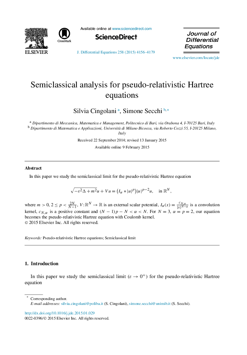 Semiclassical analysis for pseudo-relativistic Hartree equations