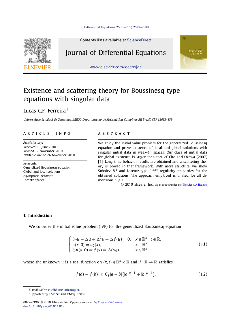 Existence and scattering theory for Boussinesq type equations with singular data