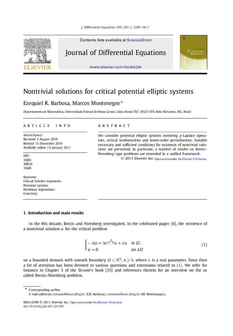 Nontrivial solutions for critical potential elliptic systems