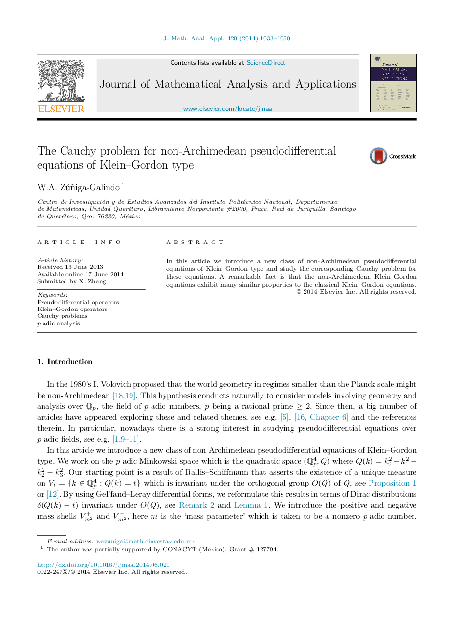 The Cauchy problem for non-Archimedean pseudodifferential equations of Klein-Gordon type