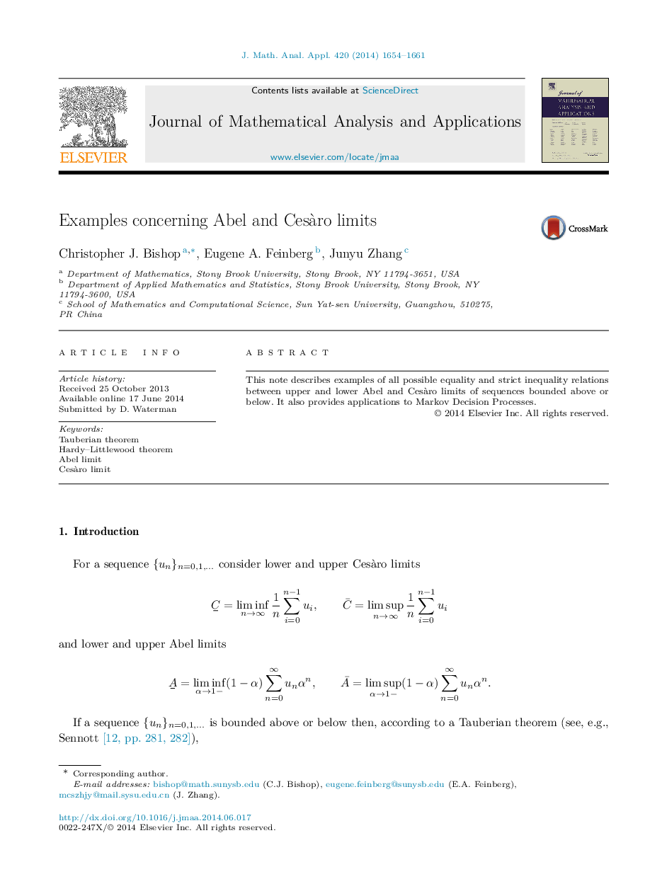 Examples concerning Abel and CesÃ ro limits