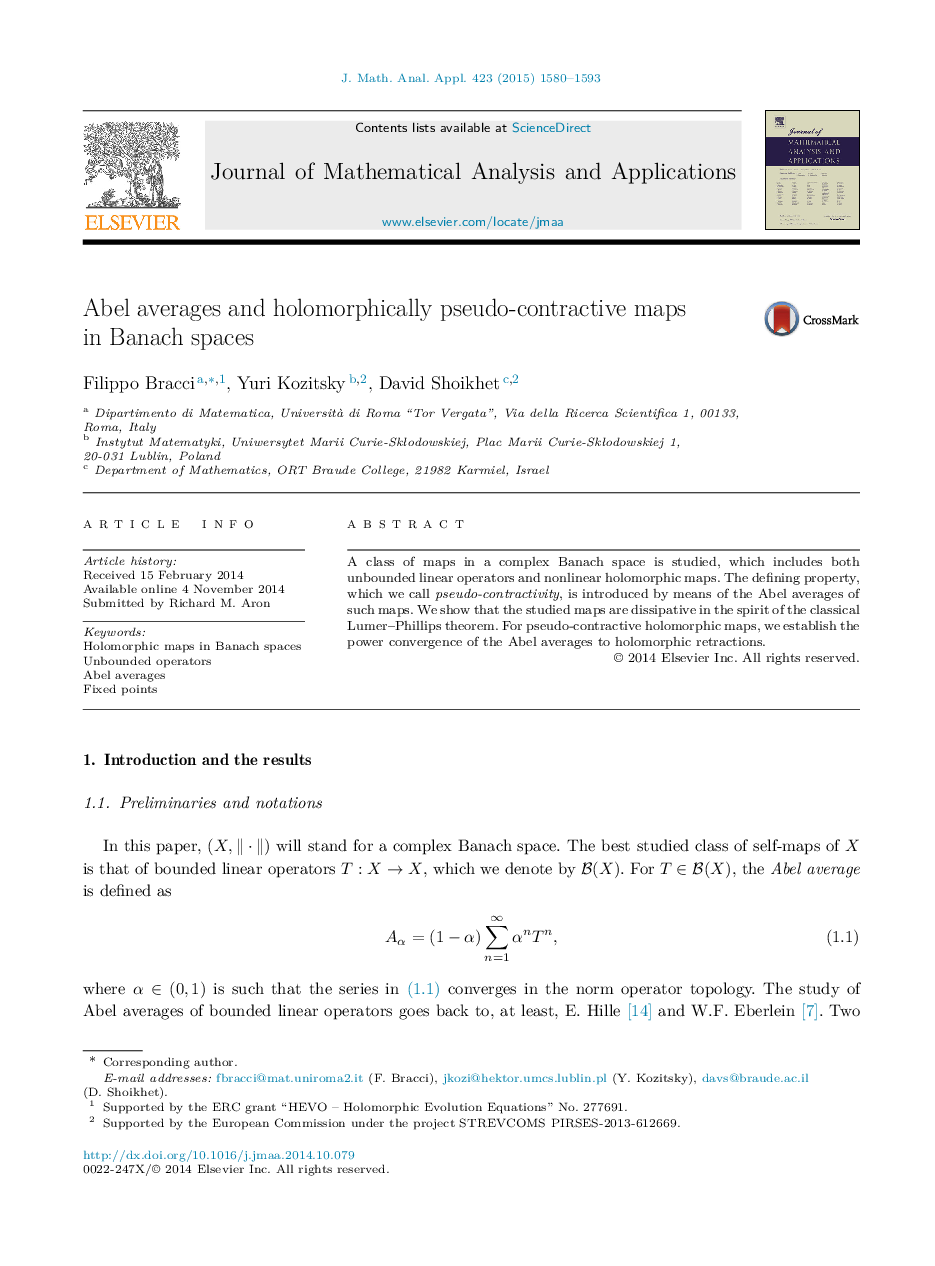 Abel averages and holomorphically pseudo-contractive maps in Banach spaces