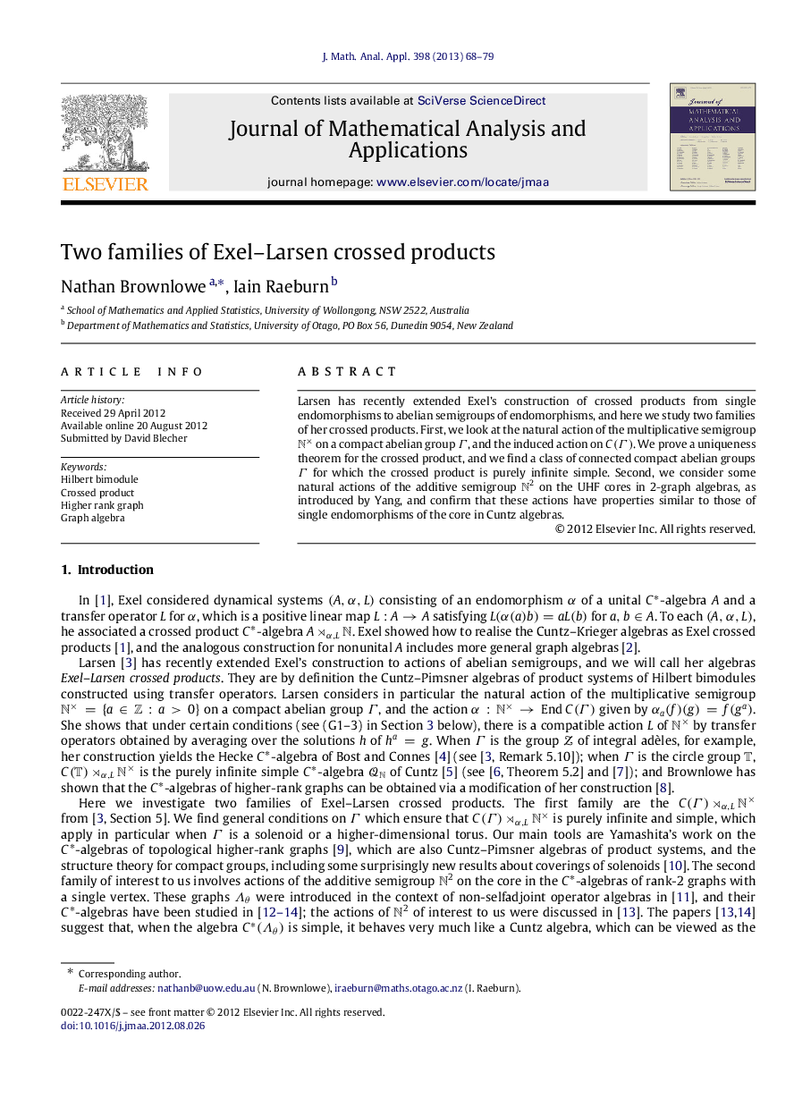 Two families of Exel-Larsen crossed products