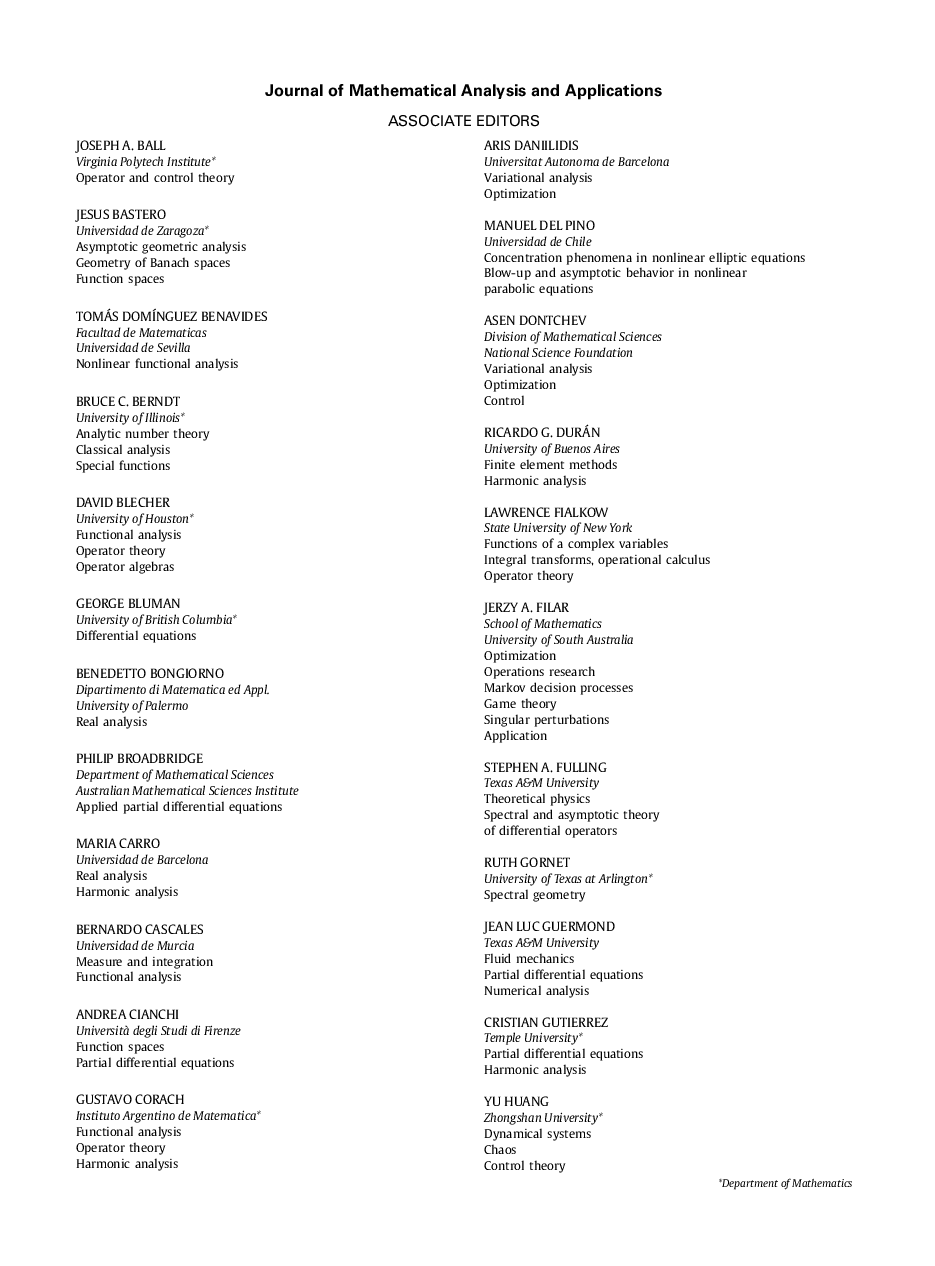 عکس صفحه اول مقاله: Editorial Board Editorial Board