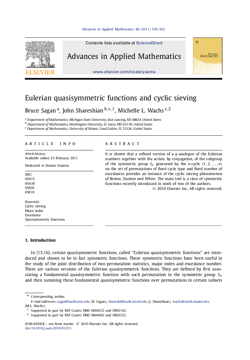 Eulerian quasisymmetric functions and cyclic sieving