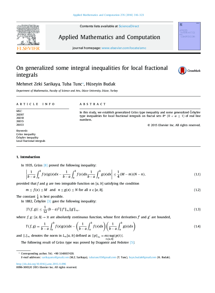 On generalized some integral inequalities for local fractional integrals