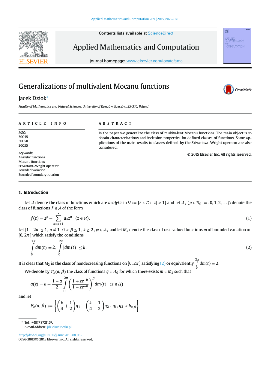 Generalizations of multivalent Mocanu functions