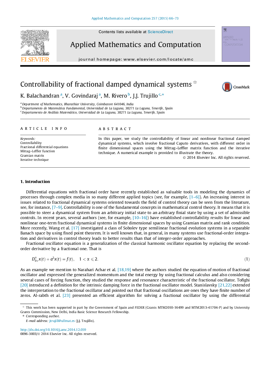 Controllability of fractional damped dynamical systems