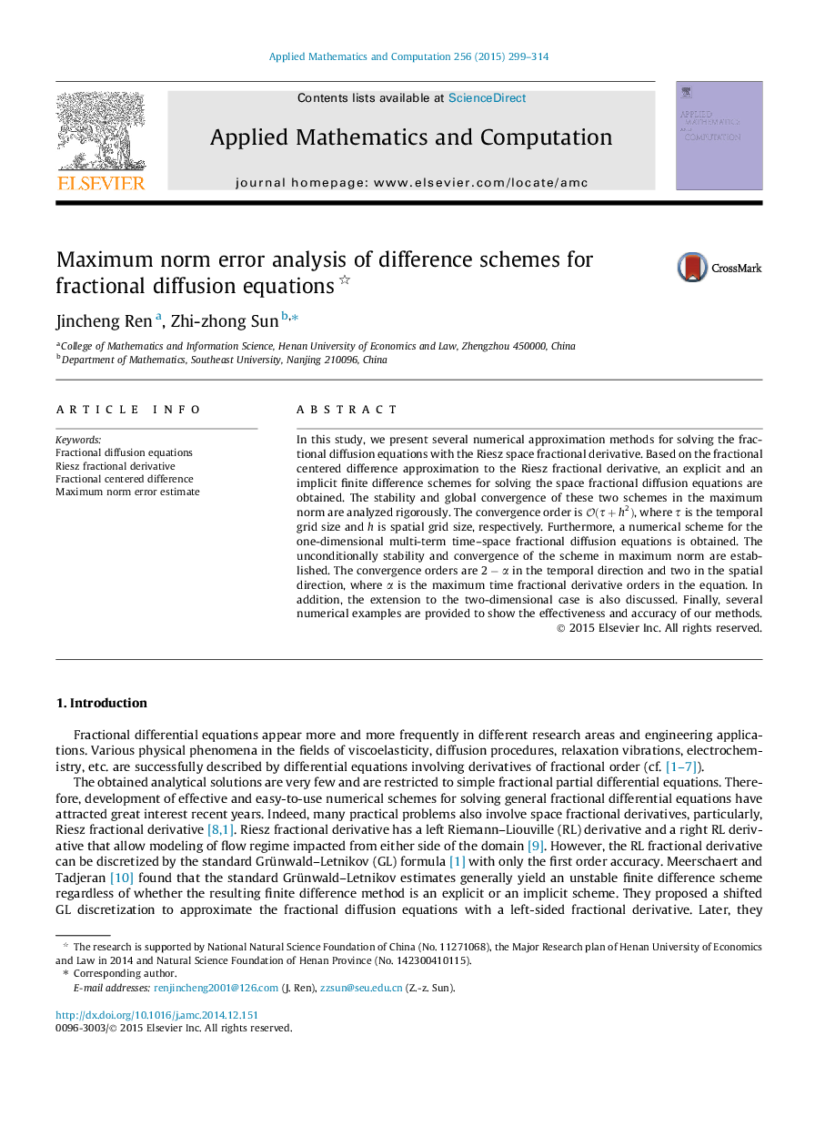 Maximum norm error analysis of difference schemes for fractional diffusion equations