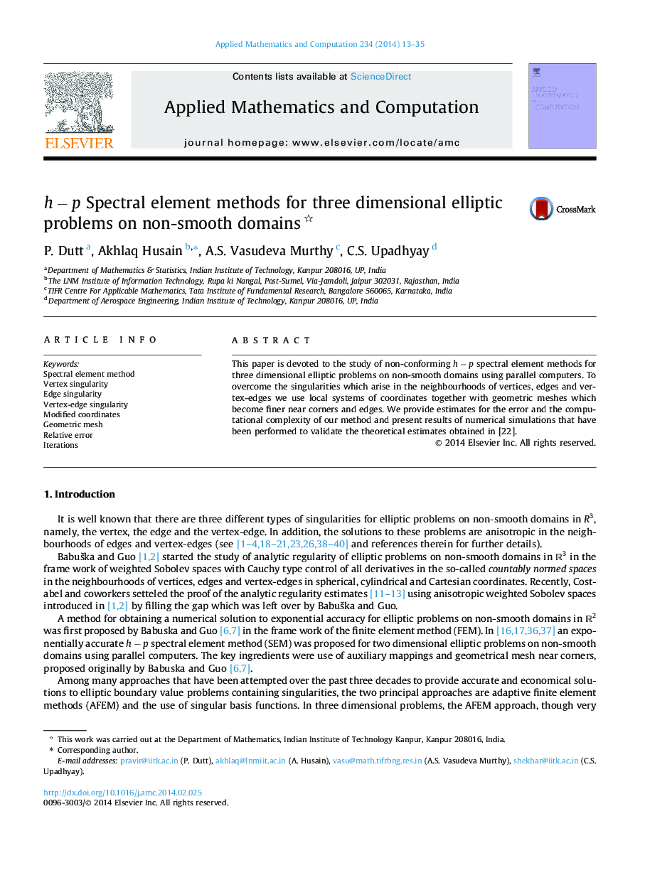 h-p Spectral element methods for three dimensional elliptic problems on non-smooth domains