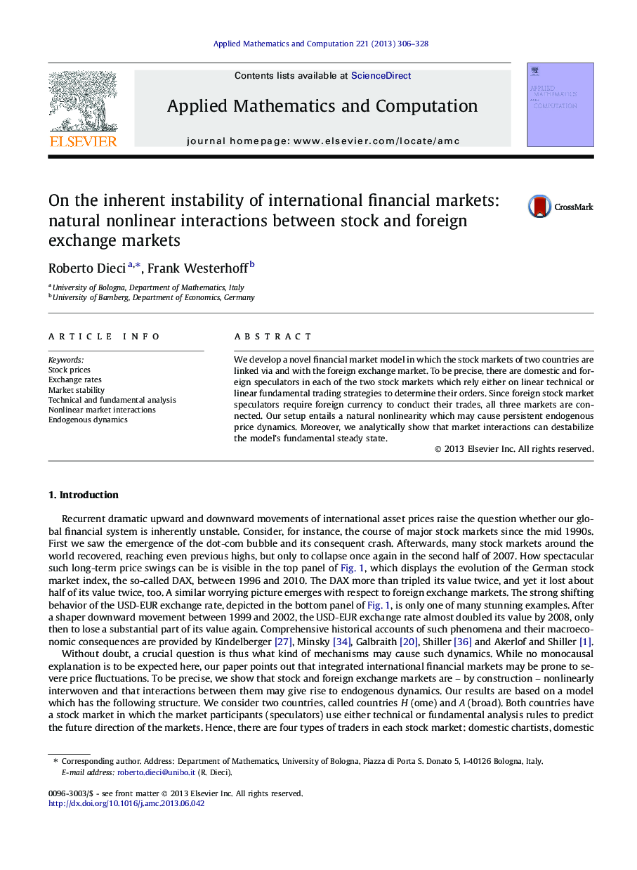 در بی ثباتی ذاتی بازارهای مالی بین المللی: تعاملات غیر خطی طبیعی بین سهام و بازارهای ارز خارجی 