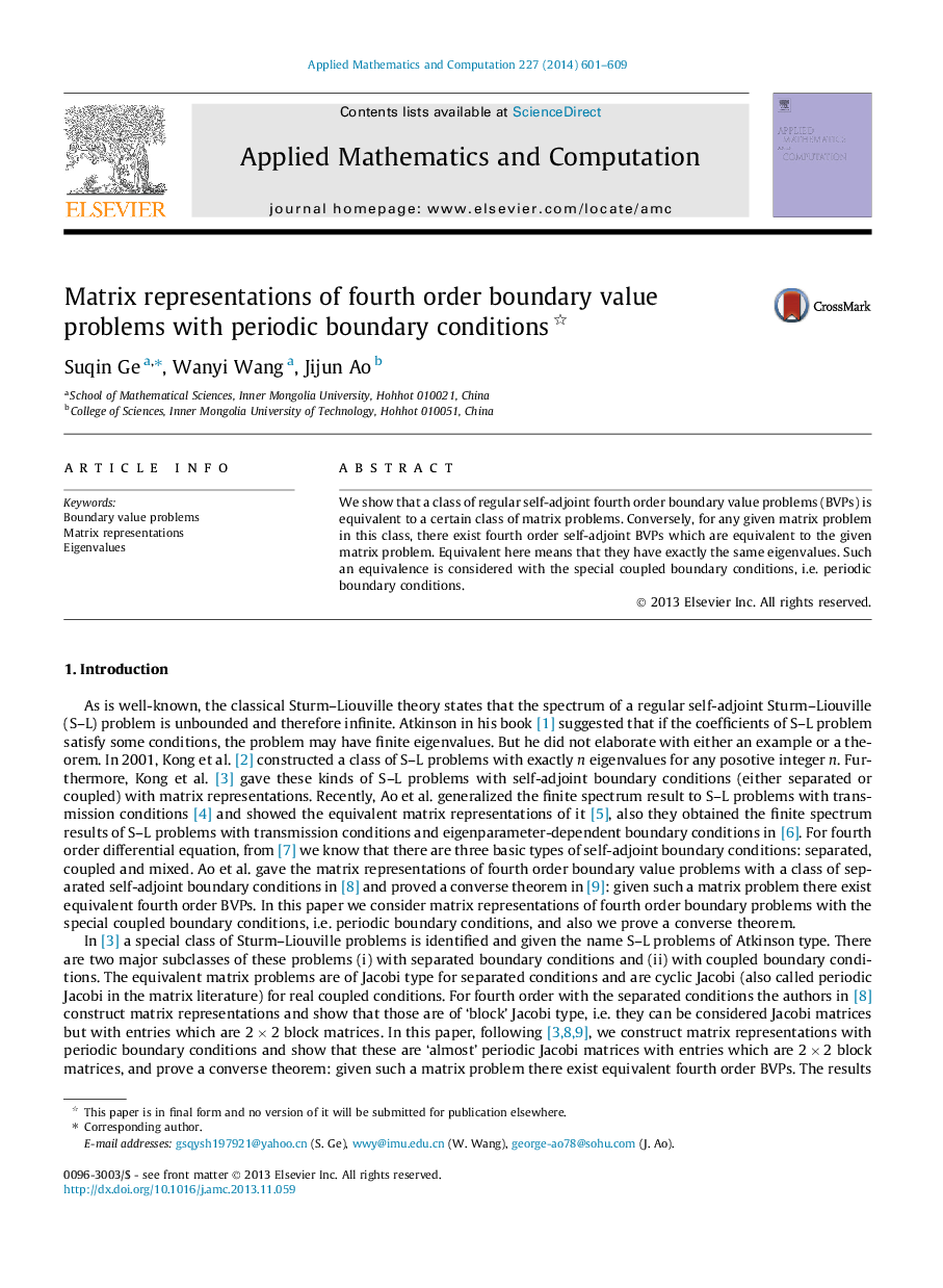 Matrix representations of fourth order boundary value problems with periodic boundary conditions