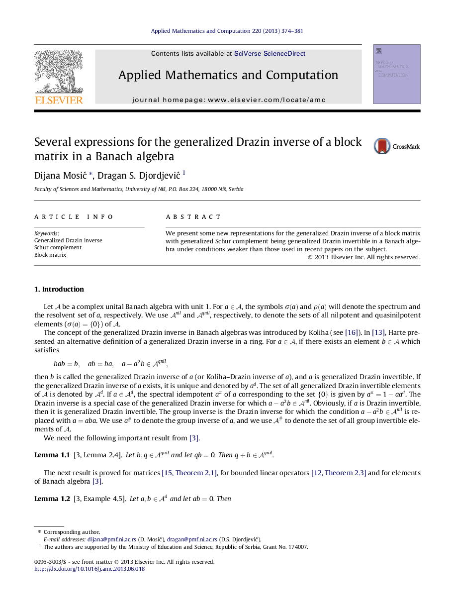 Several expressions for the generalized Drazin inverse of a block matrix in a Banach algebra