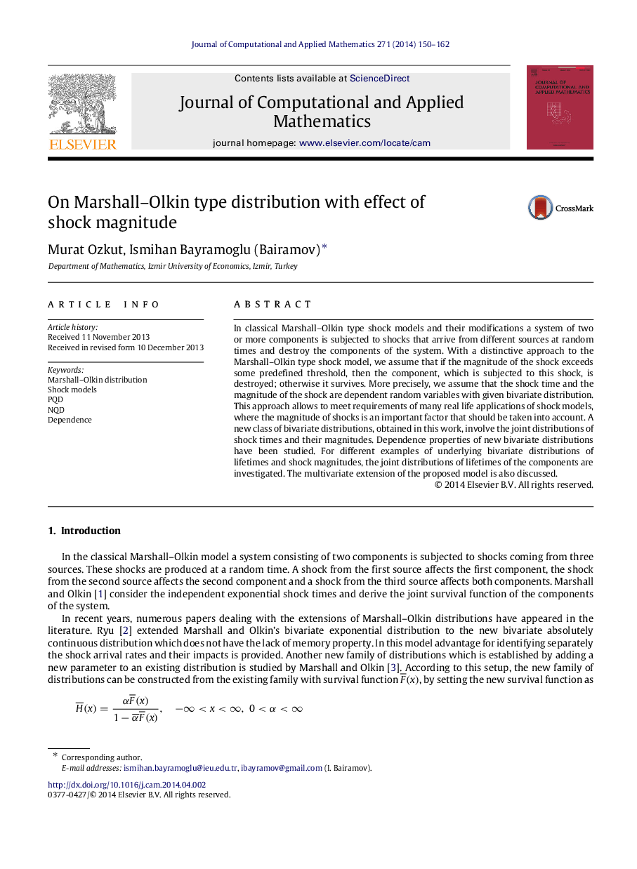 On Marshall-Olkin type distribution with effect of shock magnitude