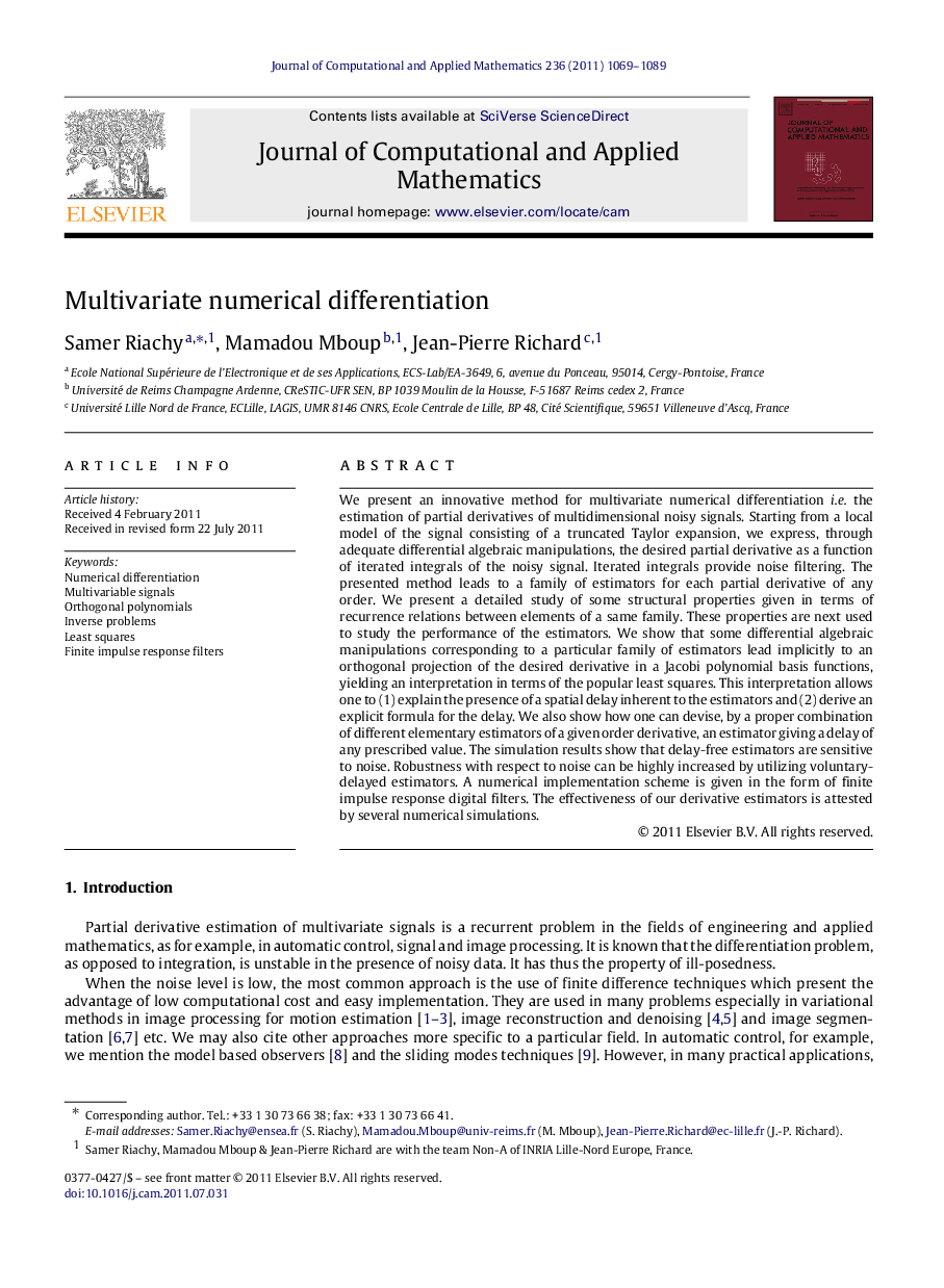 Multivariate numerical differentiation